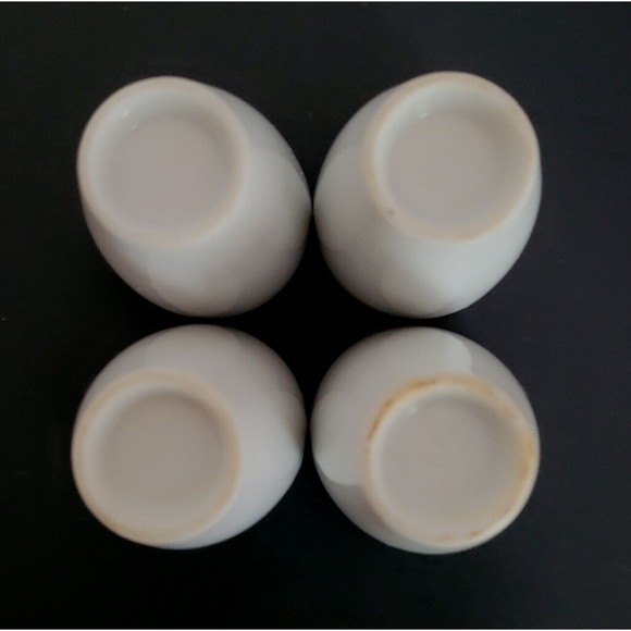 Vintage White Ceramic Porcelain Sake Cups/Shot Glasses 4pcs 1.75" Japan Modern - Picture 4 of 9